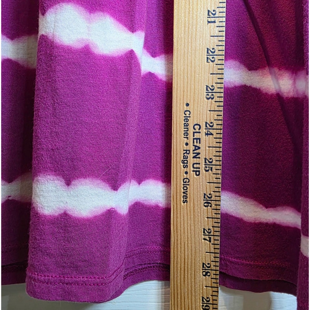 VTG Lucky Brand Tunic Top Tie-Dye Knit Womens XL Purple Magenta Peasant - Picture 9 of 10